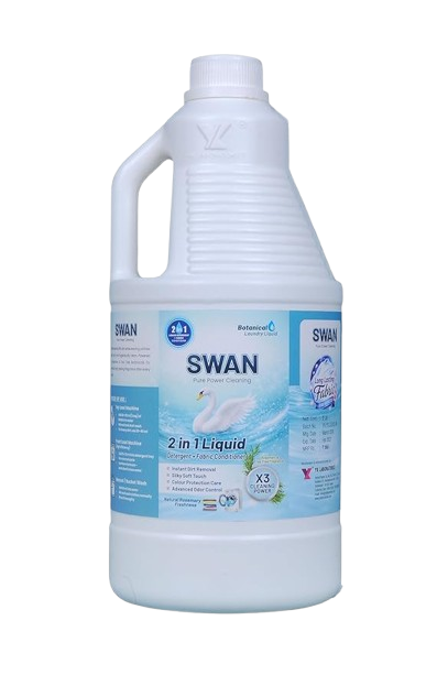 SWAN 2-in-1 Liquid Laundry Detergent 2L ml with Fabric Conditioner | Rosemary & Tea Tree Fragrance