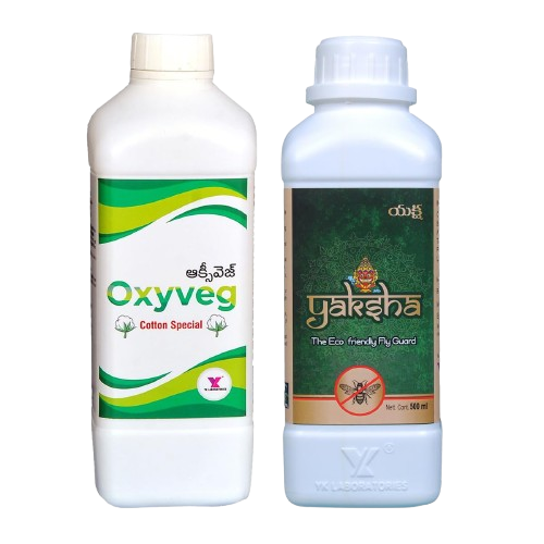 OxyVeg + Yaksha for Flies & Larva (Spodoptra Caterpillar) Control (500ml + 500ml)